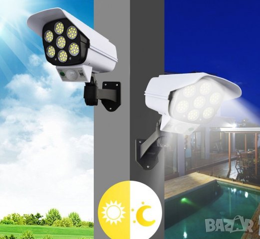 Промо Фалшива камера с LED осветитление, соларен панел и дистанционно, снимка 4 - Соларни лампи - 33194307
