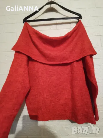 СТРАХОТЕН ПУЛОВЕР ЕФЕКТНА ЯКА 2XL, снимка 3 - Блузи с дълъг ръкав и пуловери - 48572202