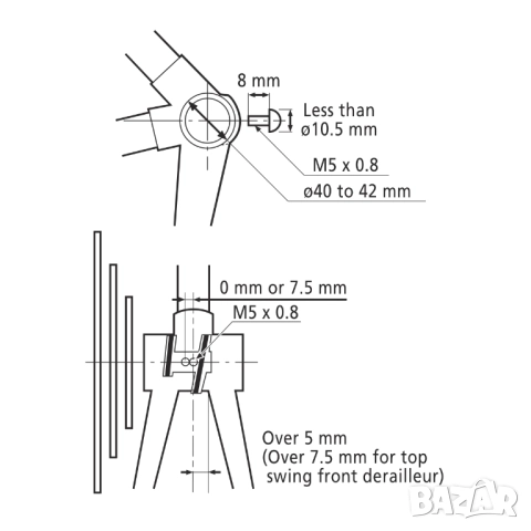 SM-SP18 & YF007 Водачи за жила под средно движение на шосейни рамки, снимка 2 - Части за велосипеди - 51965579