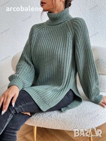 Ликвидация! Дамски ежедневен, свободен пуловер с висока яка, 5цвята - Доставка 24 часа , снимка 16 - Блузи с дълъг ръкав и пуловери - 43451433