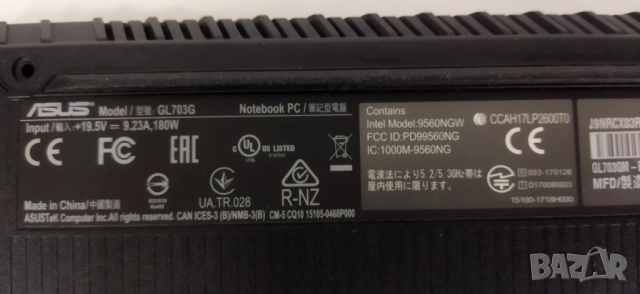 ASUS ROG Strix GL703GM долен корпус, снимка 3 - Части за лаптопи - 33221516