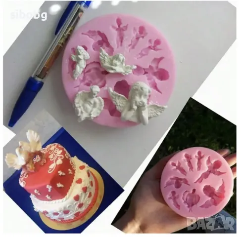 3485    Силиконов молд "8 Ангела", снимка 1