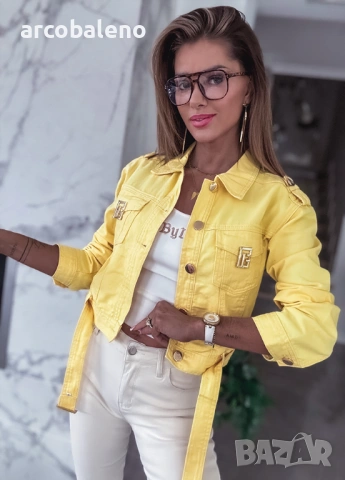 Дамско дънково яке със златисти аксесоари, 2цвята 2цвята , снимка 5 - Якета - 53457655