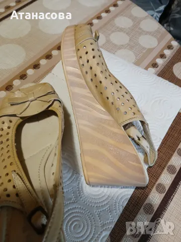 Леки дамски сандали на платформа - естествена кожа , снимка 3 - Сандали - 49723849