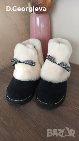 Боти естествен велур и вълна, снимка 3 - Дамски боти - 48748969