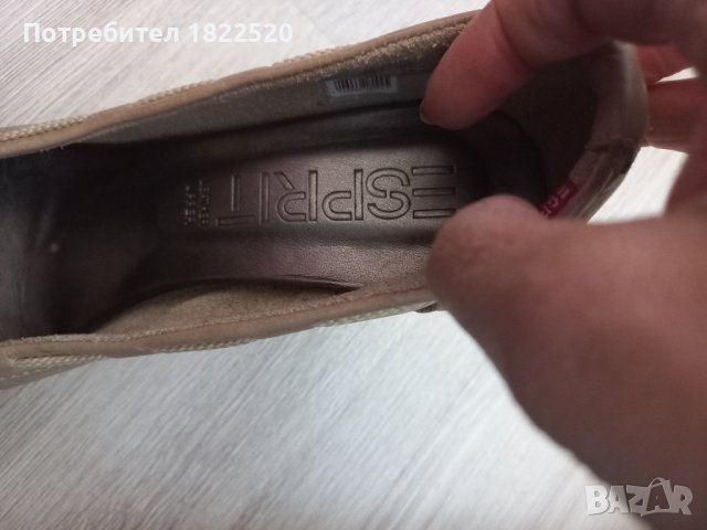 Бежови обувки Esprit естествена кожа , снимка 5 - Дамски ежедневни обувки - 38262046