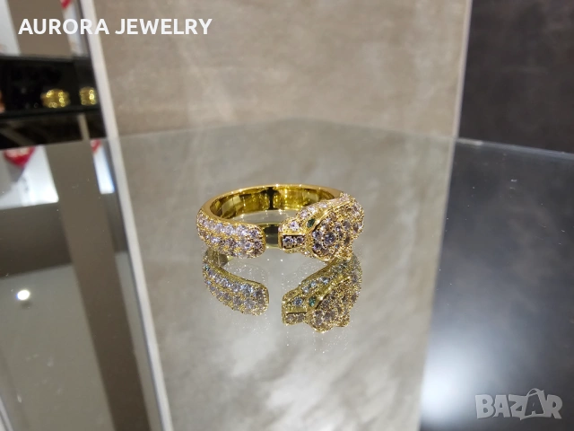 CARTIER Panthere de Cartier Gold Paved Diamonds Дамски Пръстен, снимка 8 - Пръстени - 53238152