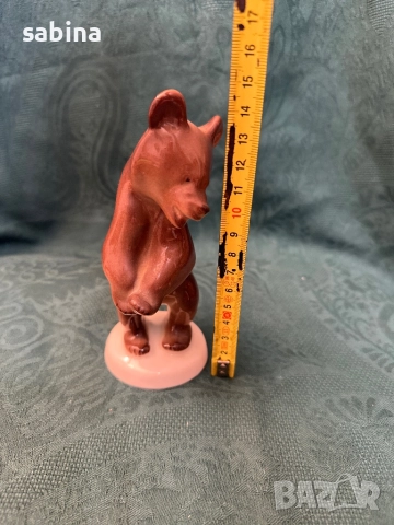 Статуетка „Кафяво мече стоящо“. ЛФЗ „Ломоносов“, снимка 2 - Статуетки - 52999179