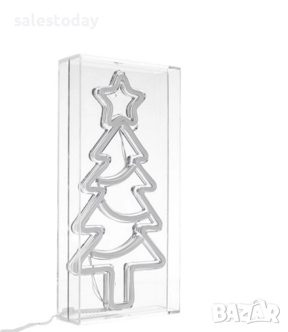 Коледна светеща Елха LED Неон, 30см, снимка 2 - Декорация за дома - 52387374