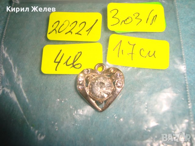 ПОСРЕБРЕНО МИНИАТЮРНО СЪРЦЕВИДНО КРИСТАЛНО СТАРО АРТ ДЕКО СТИЛ МЕДАЛЬОНЧЕ 20221, снимка 2 - Колиета, медальони, синджири - 35653852