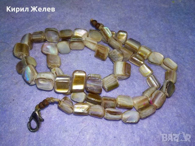 БЛЕСТЯЩО СКЪПОЦЕННО РЕТРО АРТ КОЛИЕ ГЕРДАНЧЕ от НАТУРАЛЕН КРАЛСКИ СЕДЕФ 34668, снимка 4 - Колиета, медальони, синджири - 39200547