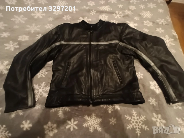 мото кожено яке с протектори, снимка 2 - Якета - 53223905