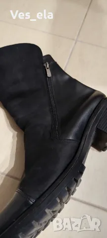 черни кожени ботуши с железни орнаменти , снимка 5 - Дамски ботуши - 48162068