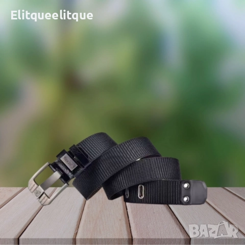 Мъжки колан от плат с метална сплав – дизайнерски, здрав и стилен, снимка 3 - Колани - 52173664