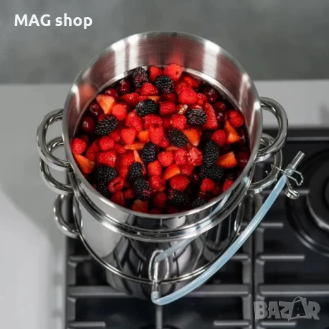 ПРОМО Нова Соковарка 8л ИНОКСОВА Уред за варене + Тенджера на пара 3в1, снимка 5 - Съдове за готвене - 50591634