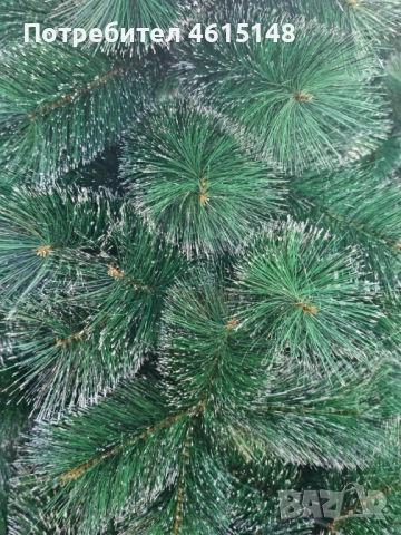 Коледна елха с шишарки и бели, заскрежени връхчета.  Малките размери са с пластмасова стойка, големи, снимка 6 - Други - 51962588
