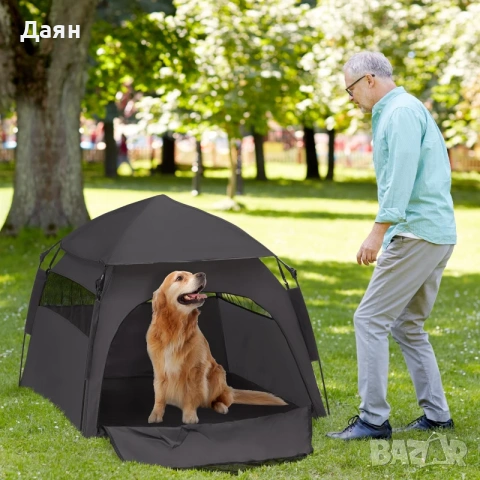 Сгъваема палатка за кучета с чанта за носене, за плаж, заден двор PawHut, снимка 3 - За кучета - 53212885