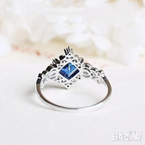 Пръстен със син камък, снимка 2 - Пръстени - 39632746