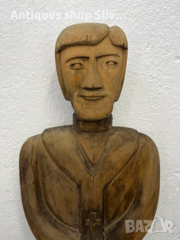 Майсторска дърворезба на монах. №4901, снимка 2 - Антикварни и старинни предмети - 43764115