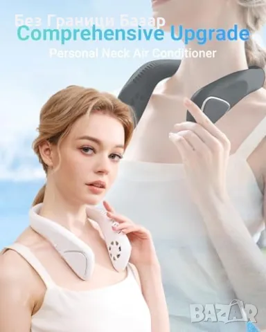 Нов Преносим безшумен вентилатор за врат, USB-C, 6000mAh, 3 скорости, снимка 2 - Друга електроника - 47421806