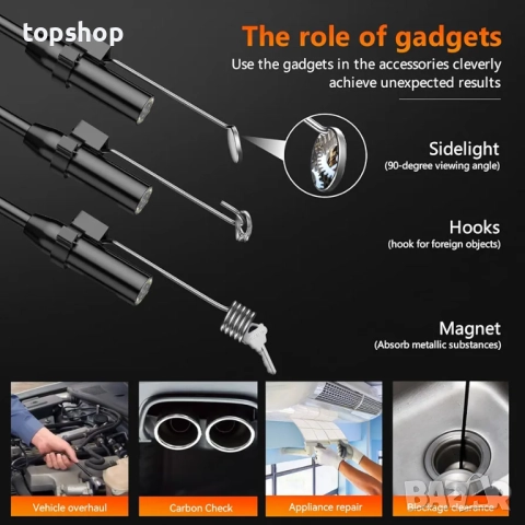 Нов ендоскоп Qimic с фенерче, 1080P HD тръбна камера с 8 светодиода, 2.4-инчов IPS IP67 екран ..., снимка 7 - Аксесоари и консумативи - 52178577