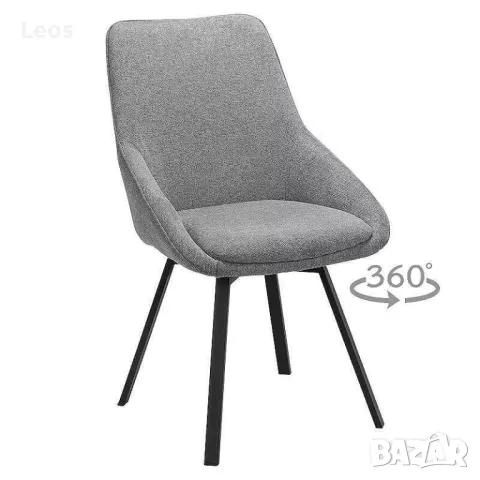  Въртящ се трапезен стол ВИГАН сив, снимка 1