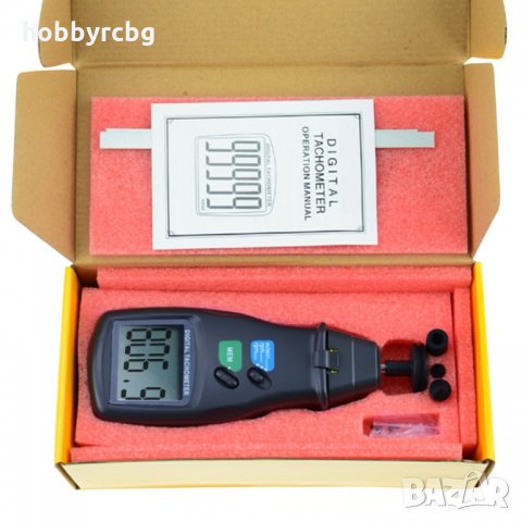 Цифров лазерен 2в1 фото тахометър – контактен и безконтактен RPM, снимка 13 - Измервателни инструменти - 21707316