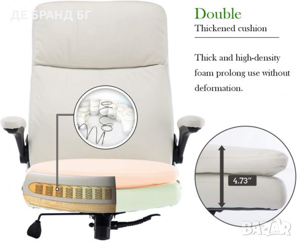 РАЗПРОДАЖБА Ергономичен офис стол с мека седалка и облегалка 3287-WT, снимка 3 - Столове - 35096388
