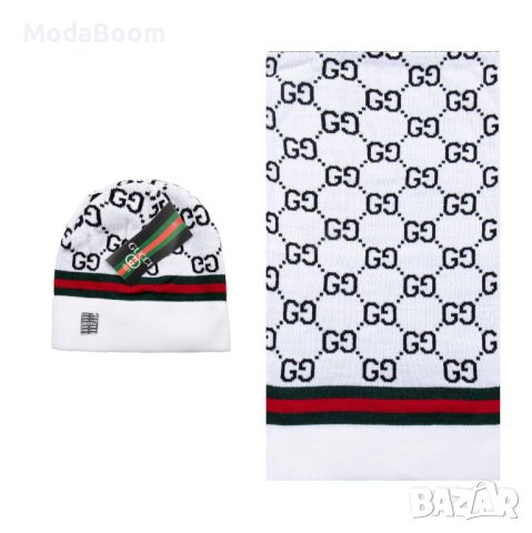 💥Gucci унисекс комплект шапка и шал / различни цветове💥, снимка 10 - Шапки - 43379482