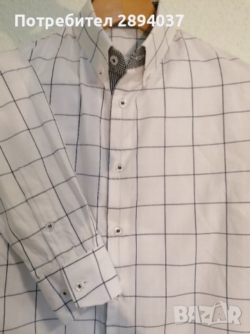 Елегантна карирана мъжка риза бяло/черно Matuski