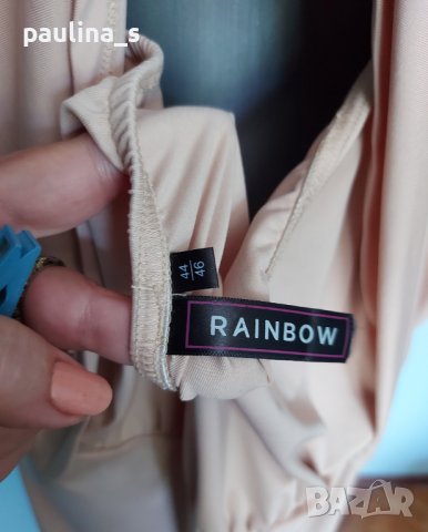 Луксозна рокля за повод с чокър и пелерина "Rainbow" / голям размер , снимка 7 - Рокли - 36755147