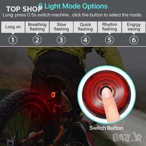 задна светлина за велосипед, интелигентна, снимка 6 - Аксесоари за велосипеди - 48735175