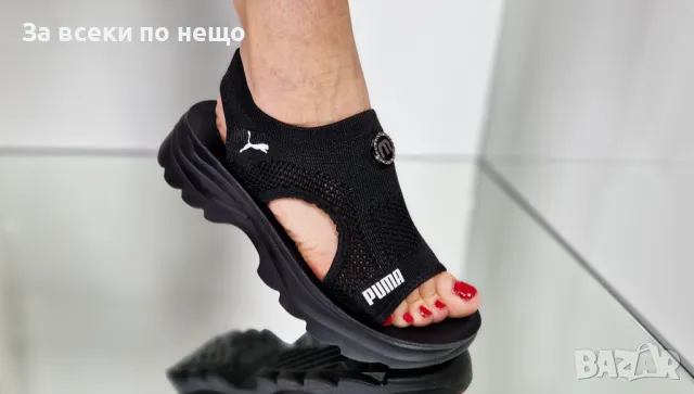 Puma Дамски Черни Сандали С Метален Акцент Пума Код P606, снимка 6 - Сандали - 50427878