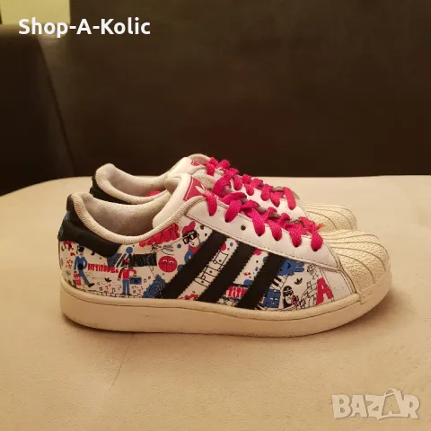 Original Rare ADIDAS SUPERSTAR Attitude Graph Print Sneakers, снимка 3 - Маратонки - 47934866