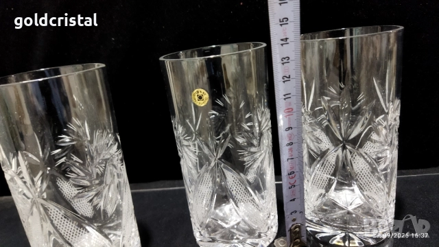 кристални чаши за вода , снимка 3 - Антикварни и старинни предмети - 52011281
