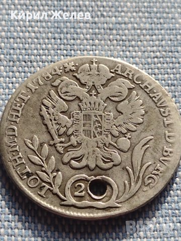 Сребърна монета 20 кройцера 1784г. Йозеф втори Будапеща Свещена Римска Империя 12226, снимка 6 - Нумизматика и бонистика - 42930660