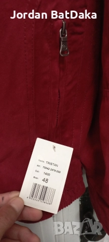 Бордо кожено велур яке М#, снимка 7 - Якета - 51588278