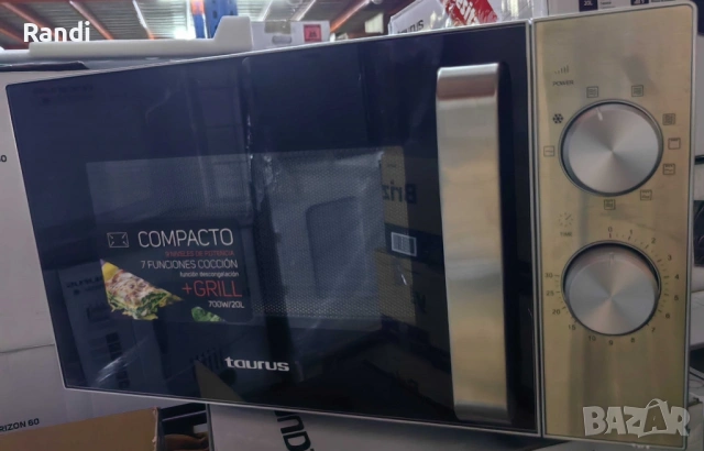 Микровълнова с грил Taurus Elegance Grill – равномерно затопляне и златиста коричка за всяко ястие, снимка 5 - Микровълнови - 53472739