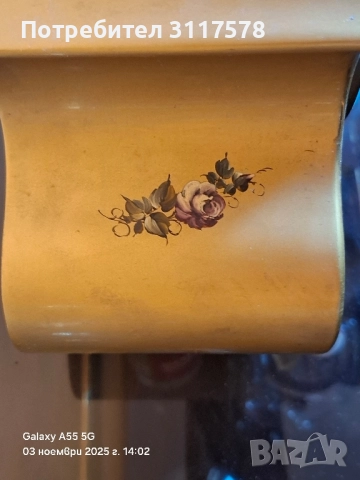 Schmid Порцеланов Настолен Gold Часовник, снимка 6 - Антикварни и старинни предмети - 52275849