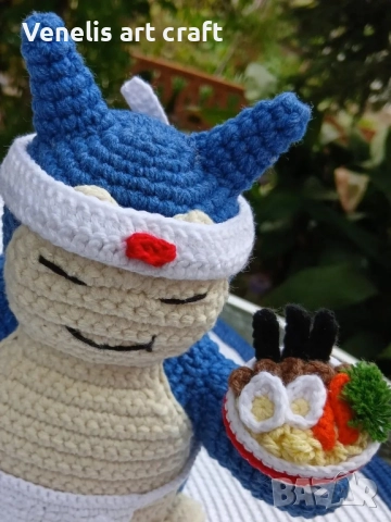 Снорлакс Покемон / Snorlax Pokemon Плетена играчка , снимка 5 - Колекции - 52188259