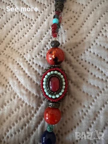 Елегантно и нестандартно колие с корал и тюркоаз, снимка 2 - Колиета, медальони, синджири - 51221327