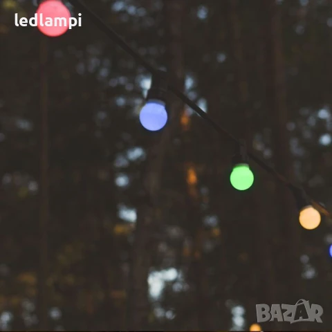 Кабел С Поредица От 20лампи RGB 10m IP44, снимка 4 - Външни лампи - 50619415