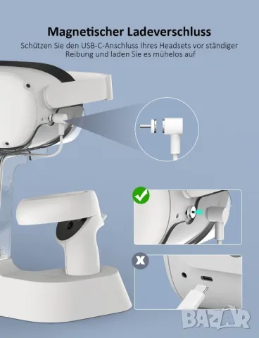 NexiGo Зарядна станция за Oculus Quest 2, Meta Quest 2, снимка 6 - Други игри и конзоли - 47929403