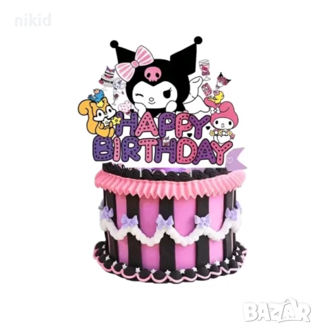 12 бр Kuromi Куроми картонени топери топер за торта мъфини, снимка 2 - Други - 50962188