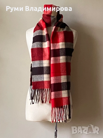 Мъжки, кариран шал от 100 % кашмир/ вълна, снимка 12 - Шалове - 48382070