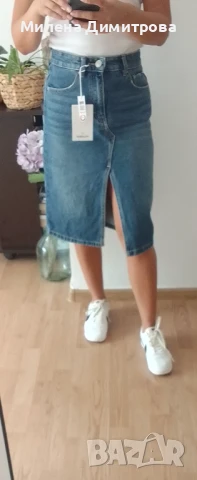 Дънкова пола Pull&Bear XS размер, снимка 2 - Поли - 51048658