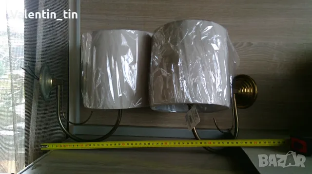 Месингови стенни лампи, два аплика , снимка 2 - Лампи за стена - 49127511