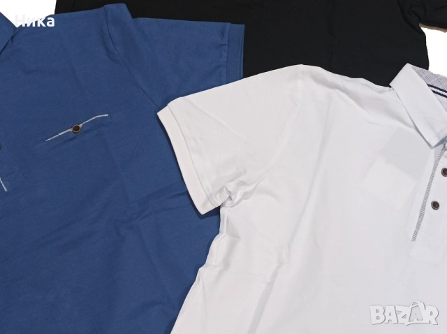 Големи размери - черна, тъмно синя и бяла, снимка 2 - Тениски - 53374491