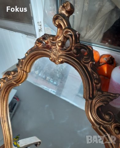 Дърворезба Разкошно старо бароково огледало златен варак, снимка 2 - Антикварни и старинни предмети - 35323769