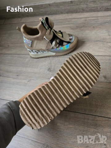 Дамски маратонки \ сникърси на платформа с панделка., снимка 7 - Маратонки - 53093874